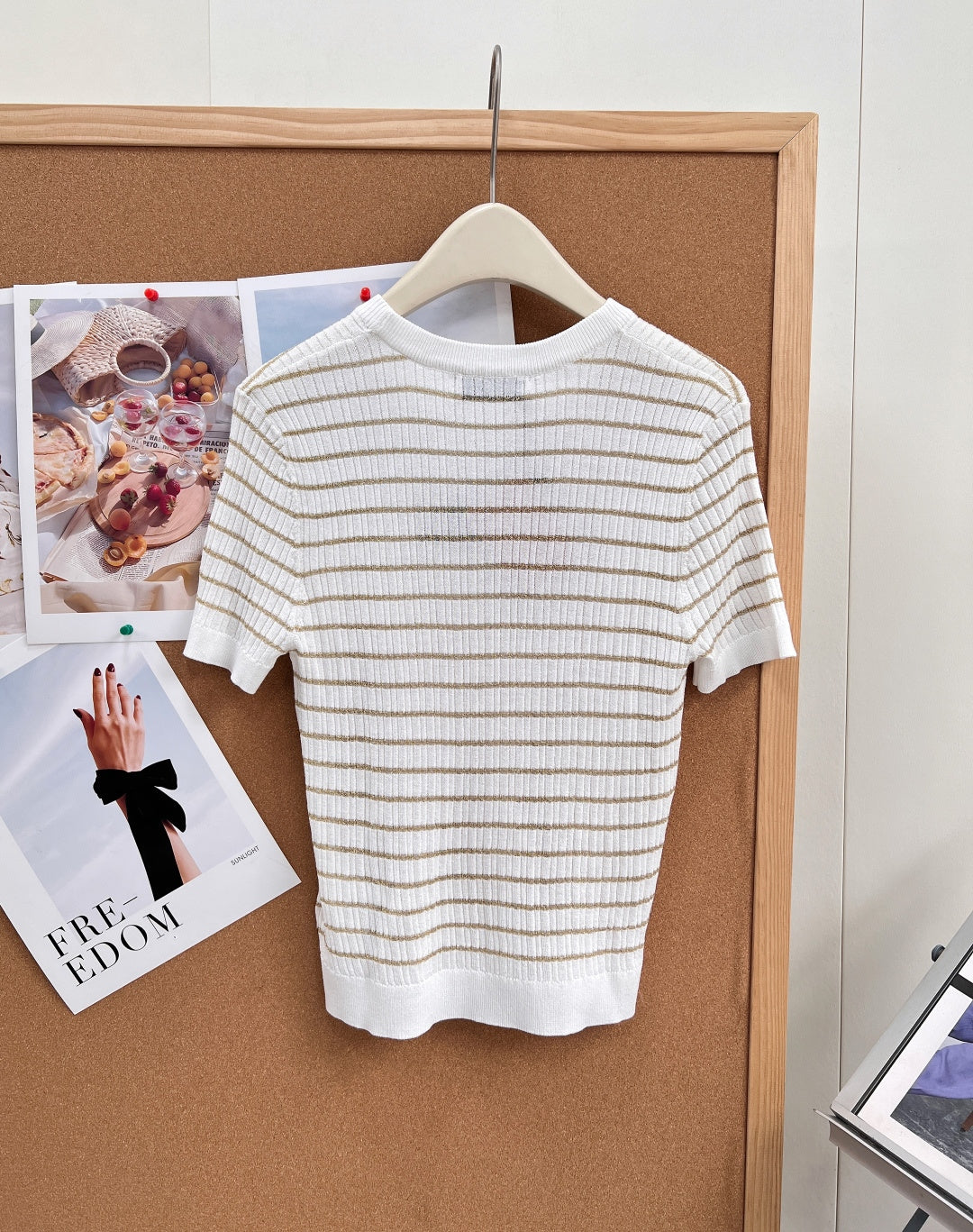 MIUMIU 26S SHORT-SLEEVE KNIT TOP 1453