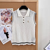 YSL 26S SLEEVELESS KNIT POLO TOP 487