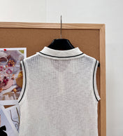 YSL 26S SLEEVELESS KNIT POLO TOP 487