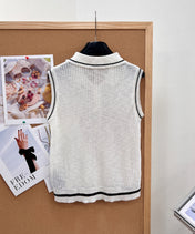YSL 26S SLEEVELESS KNIT POLO TOP 487
