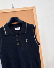 YSL 26S SLEEVELESS KNIT POLO TOP 486