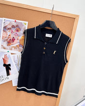 YSL 26S SLEEVELESS KNIT POLO TOP 486