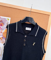 YSL 26S SLEEVELESS KNIT POLO TOP 486