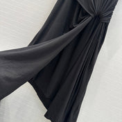 Loewe 25 Knotted Short-sleeved Dress Black Viscose