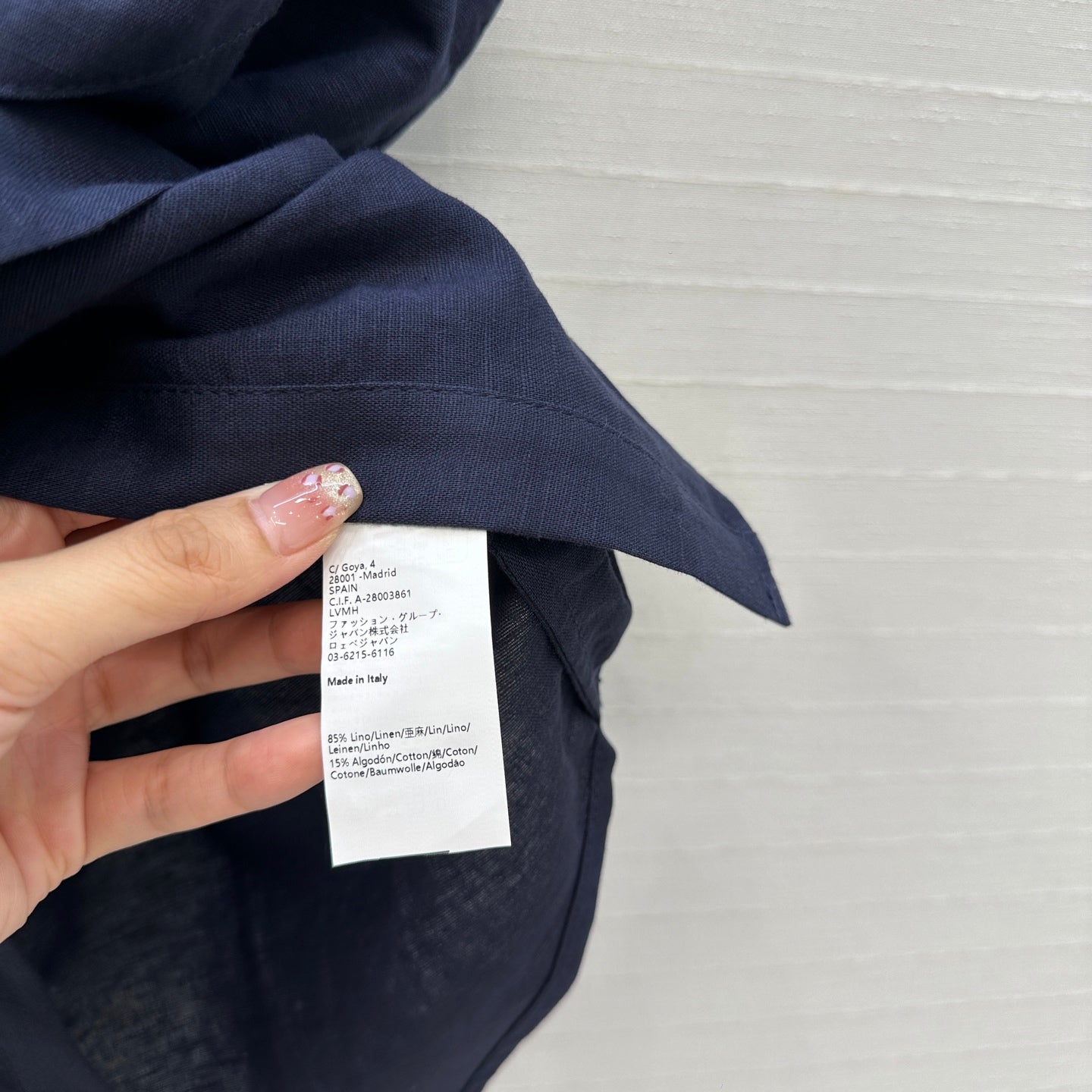 Loewe 25 Lace-up Waist Sleeveless Shirt Dark Blue Linen