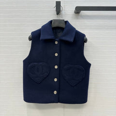 CHANEL 25S KNIT VEST WITH TWO HEART-SHAPED POCKETS 344