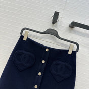 CHANEL 25S A-LINE KNIT MINI SKIRT 345