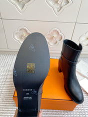 HM 25S FRENCHIE 50 ANKLE BOOT 50 MM IN BLACK LAMBSKIN WITH SILVER HARDWARE