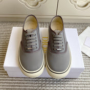 DIOR 26S LOW TOP SNEAKERS IN GREY CANVAS