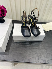 LOEWE 26S HIGH HEELS 60 MM IN BLACK CALFSKIN
