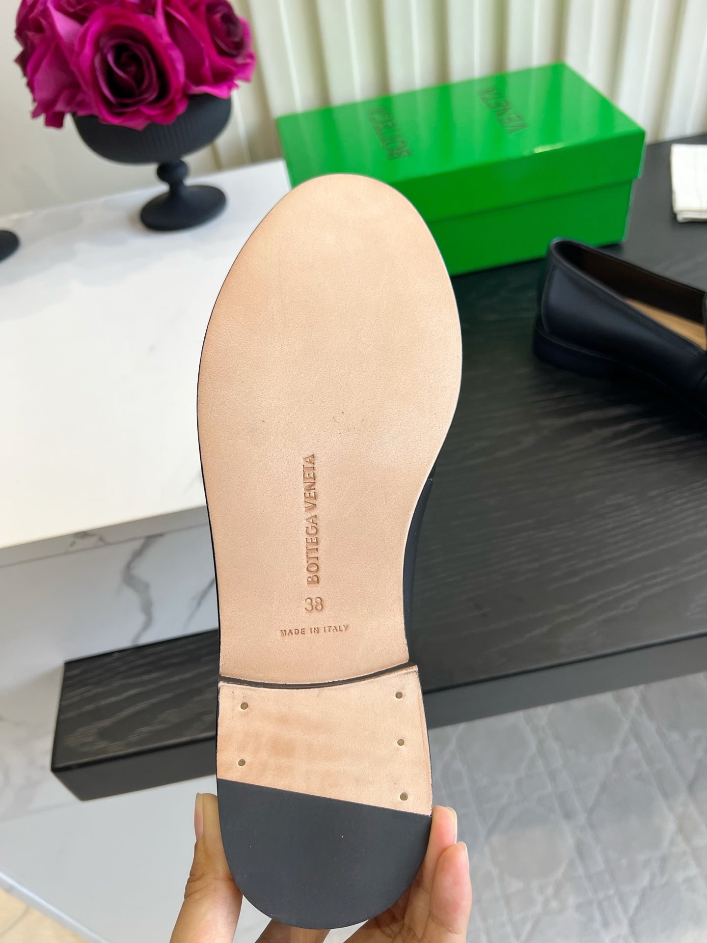 BOTTEGA VENETA 26S WOVEN LOAFERS IN BLACK LAMBSKIN