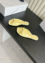 LOEWE 26S SANDALS IN LIGHT YELLOW LAMBSKIN
