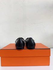 KIARA FLAT PUMP IN BLACK CALFSKIN