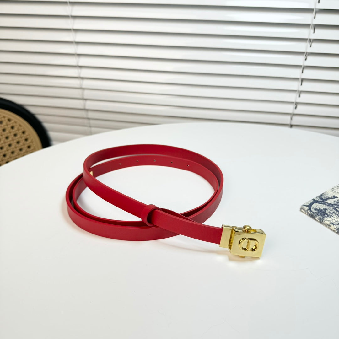 DIOR 26S BELT 17 MM IN RED CALFSKIN 655079