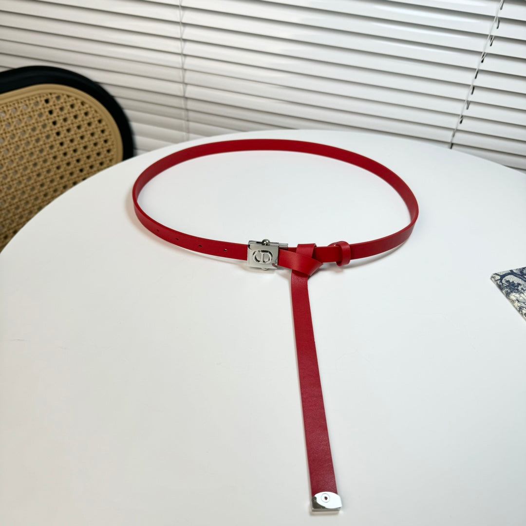 DIOR 26S BELT 17 MM IN RED CALFSKIN 655080