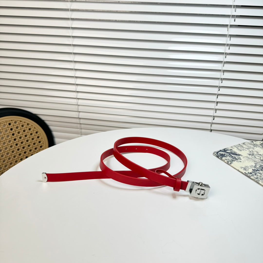 DIOR 26S BELT 17 MM IN RED CALFSKIN 655080