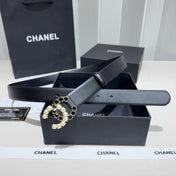 CHANEL 26S BELT 30 MM IN BLACK CALFSKIN 640392