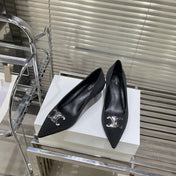 WOMEN'S HIGH HEELS BLACK CALFSKIN