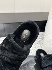 DAD SANDAL MULE IN BLACK SHEARLING