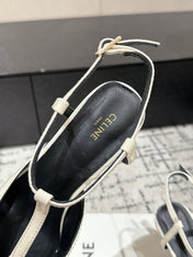 KITTEN T-BAR STRAP PUMP 5 CM IN WHITE PATENT CALFSKIN