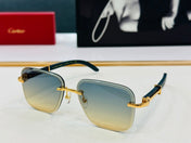 C DE RIMLESS RECTANGULAR FRAME SUNGLASSES CT0607S IN METAL AND WOODEN