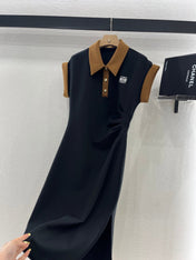 SHORT-SLEEVE COLLAR DRESS 25S IN COTTON 265670