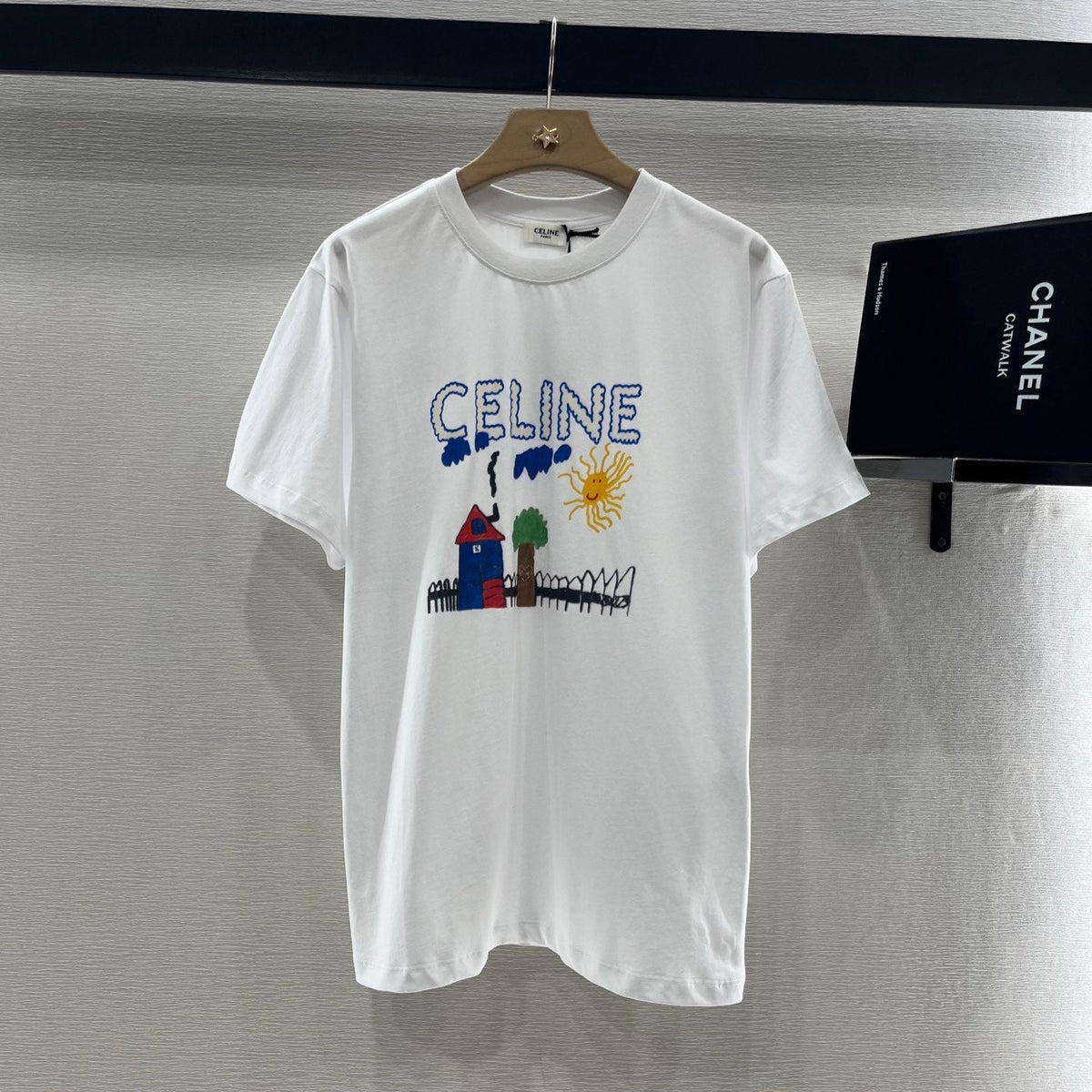 CELINE ROUND-NECK PRINTED T-SHIRT 274674