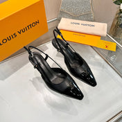 LV 26S SLINGBACK PUMPS 55 MM IN BLACK CALFSKIN
