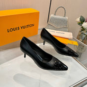 LV 26S POINTED-TOE HIGH HEELS 55 MM IN BLACK CALFSKIN