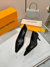 LV 26S POINTED-TOE HIGH HEELS 55 MM IN BLACK CALFSKIN