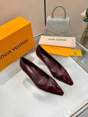 LV 26S POINTED-TOE HIGH HEELS 55 MM IN DARK RED CALFSKIN