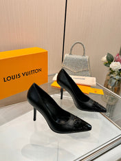 LV 26S POINTED-TOE HIGH HEELS 90 MM IN BLACK CALFSKIN