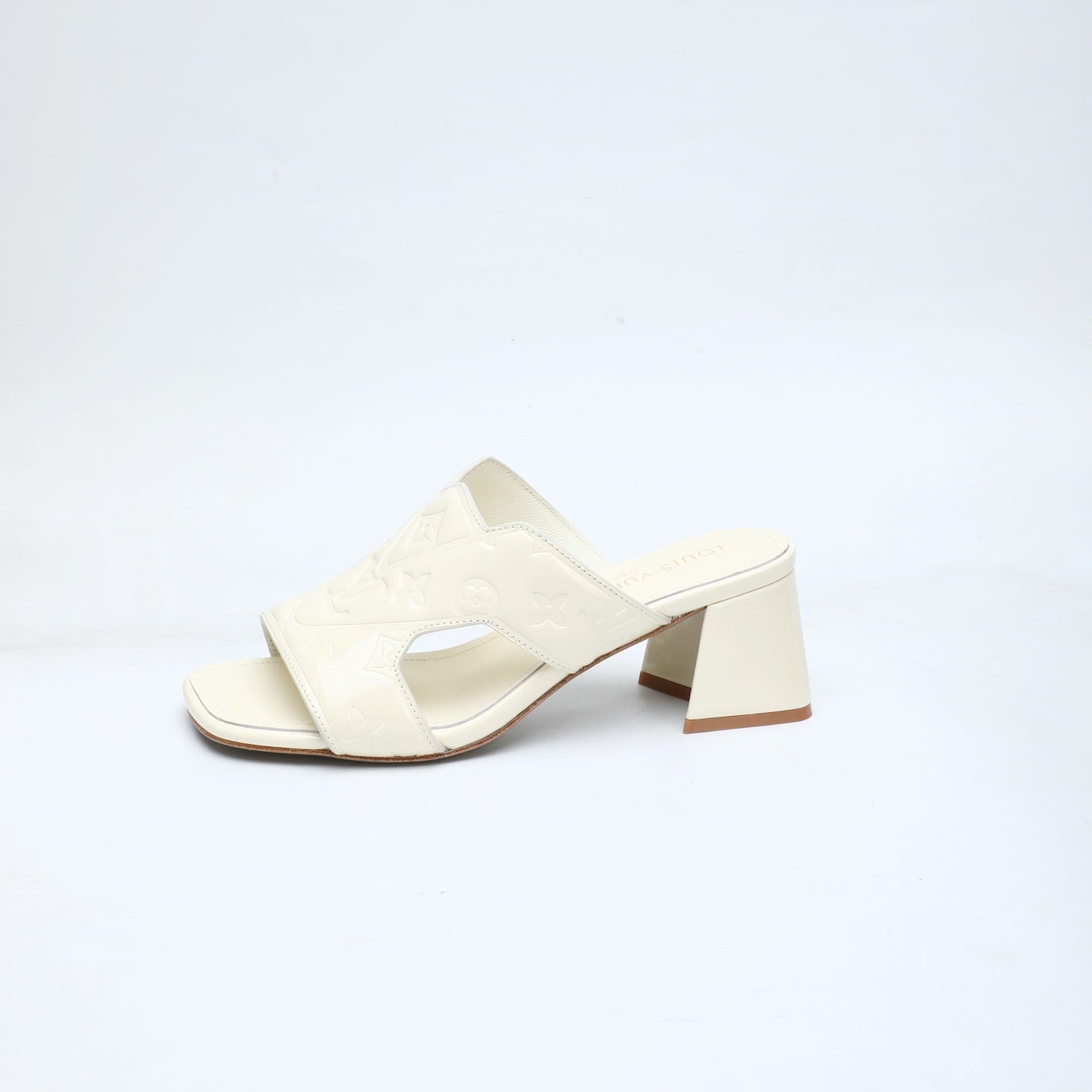 LV 26S HIGH-HEELED SANDALS 55 MM IN CREAM WHITE SHINY CALFSKIN