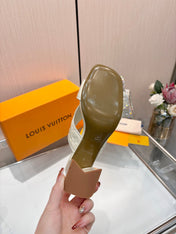 LV 26S HIGH-HEELED SANDALS 55 MM IN CREAM WHITE SHINY CALFSKIN