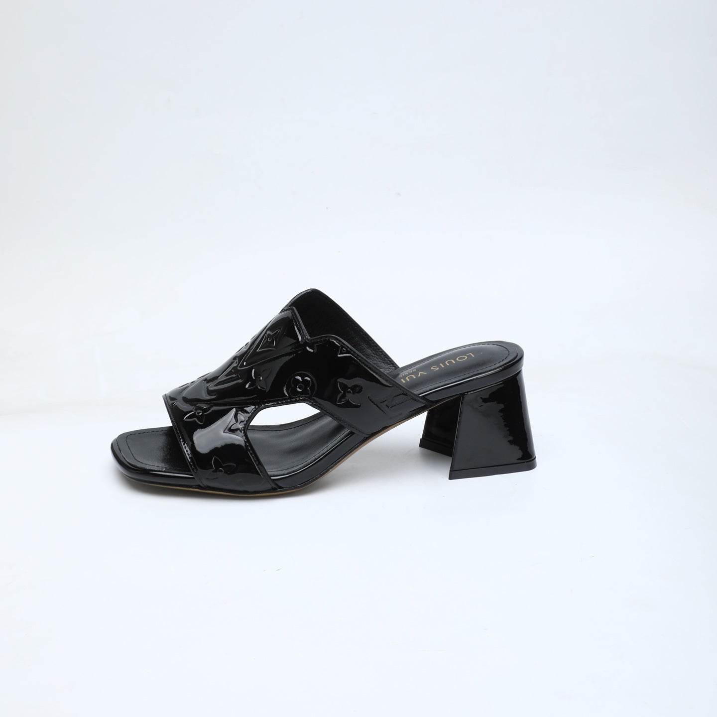 LV 26S HIGH-HEELED SANDALS 55 MM BLACK SHINY CALFSKIN