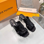 LV 26S HIGH-HEELED SANDALS 55 MM BLACK SHINY CALFSKIN