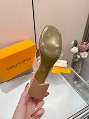 LV 26S HIGH-HEELED SANDALS 55 MM IN SOFT BEIGE PINK SHINY CALFSKIN