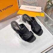 LV 26S HIGH-HEELED SANDALS 55 MM IN BLACK GRAINED CALFSKIN