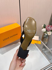 LV 26S HIGH-HEELED SANDALS 55 MM IN BLACK GRAINED CALFSKIN