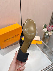 LV 26S HIGH-HEELED SANDALS 55 MM IN BLACK CALFSKIN