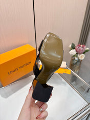 LV 26S HIGH-HEELED SANDALS 90 MM BLACK SHINY CALFSKIN