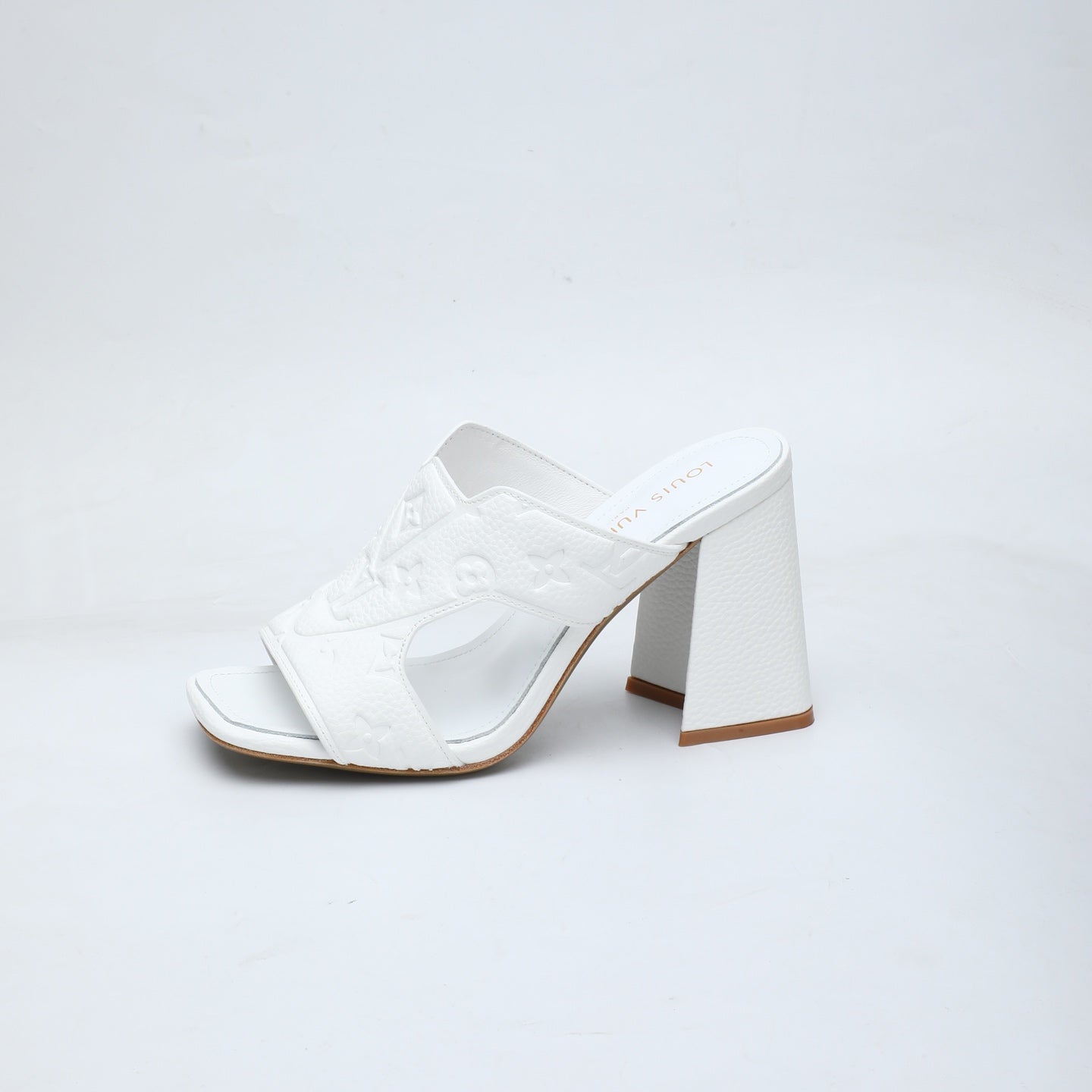 LV 26S HIGH-HEELED SANDALS 90 MM IN WHITE CALFSKIN