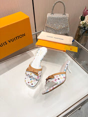 LV 26S HIGH-HEELED MULES 55 MM IN MULTICOLOR MONOGRAM CANVAS