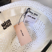 MIUMIU 26S CROCHET STRAW HAT 342172