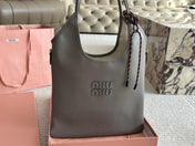 IVY TOTE BAG 35 IN GRAY CALFSKIN