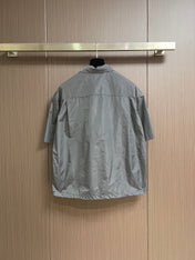 PRADA 26S SHORT-SLEEVE ZIP-UP SHIRT 1035