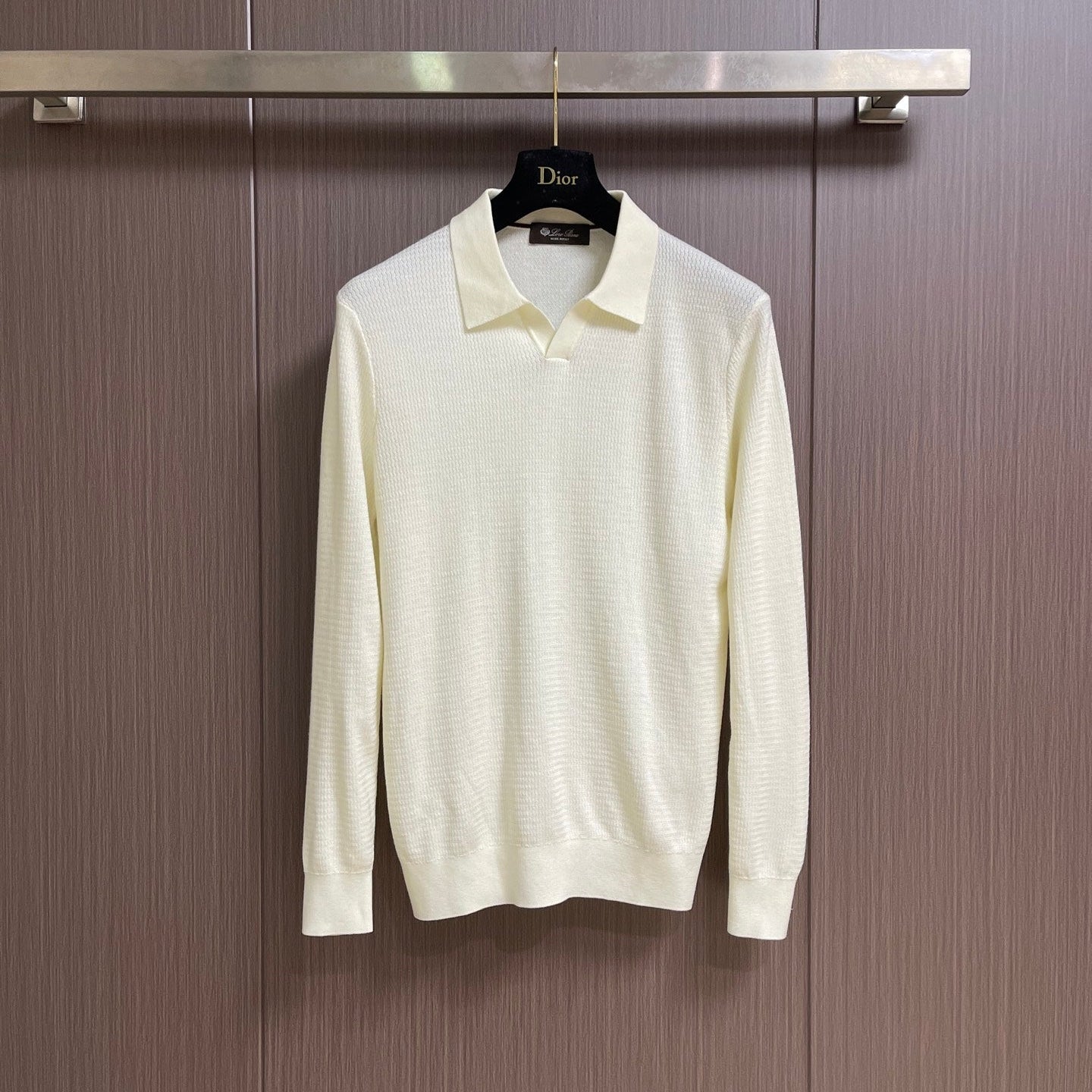 LORO PIANA 26S LONG-SLEEVE KNIT POLO SWEATER 909