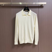 LORO PIANA 26S LONG-SLEEVE KNIT POLO SWEATER 909