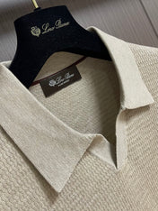 LORO PIANA 26S LONG-SLEEVE KNIT POLO SWEATER 908