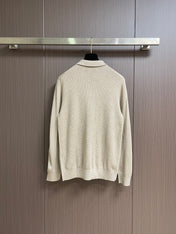 LORO PIANA 26S LONG-SLEEVE KNIT POLO SWEATER 908